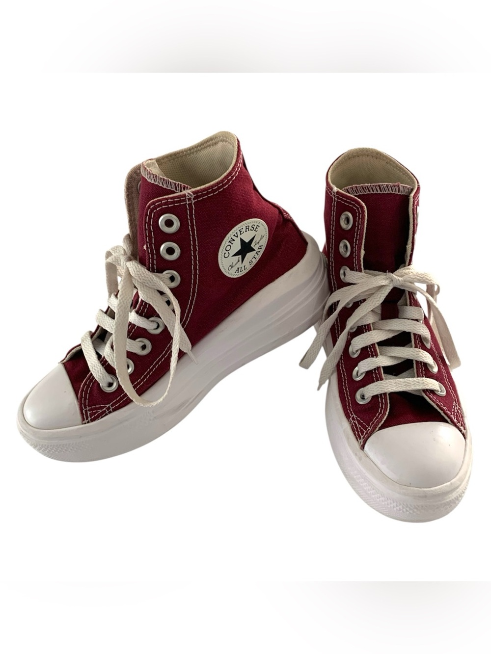 Converse Chuck Taylor All Star Move Platform High Tops - Women’s Size 5 Burgundy